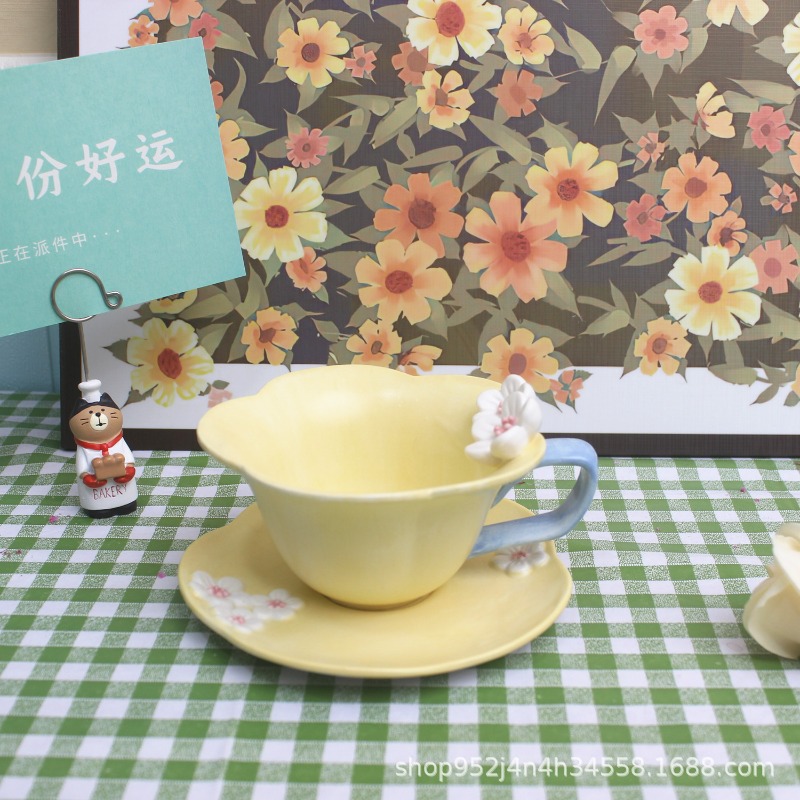 Handmade Ceramic Mug - Set Tazza e Piattino da Caffè,