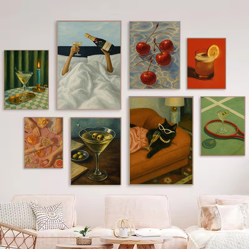 Luxury Lifestyle Pictures - Quadro Senza Cornice Vintage Gatto Nero