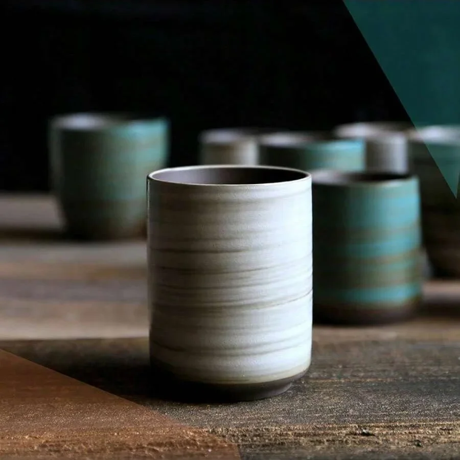 Handmade Ceramic Mug - Tazza in gres Crackle smaltata dipinta