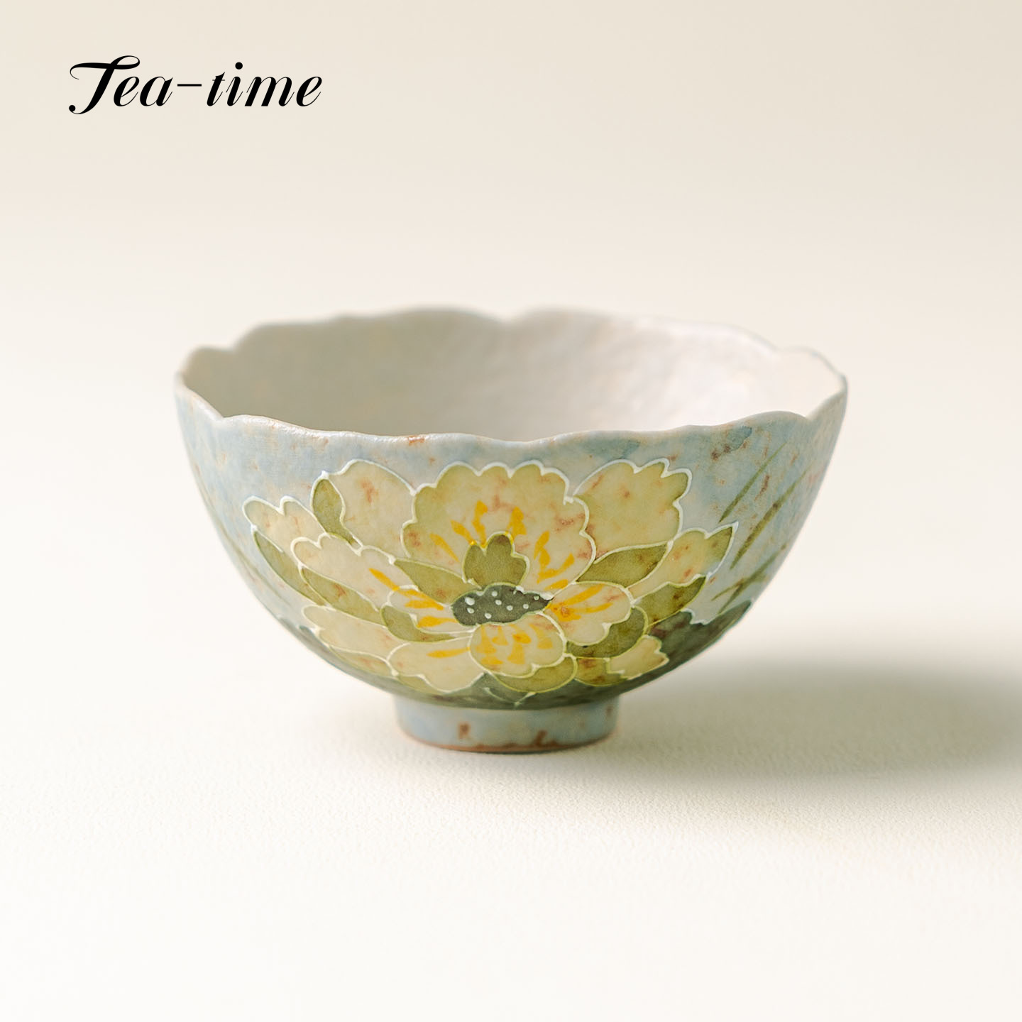 Handmade Ceramic Mug - Tazza da Tè Green Lotus in